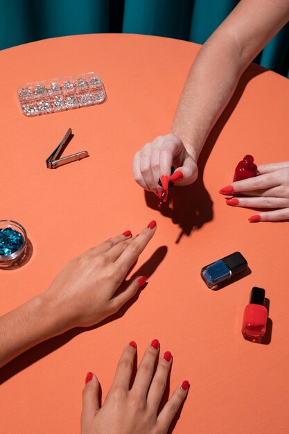 close up on nail care treatment