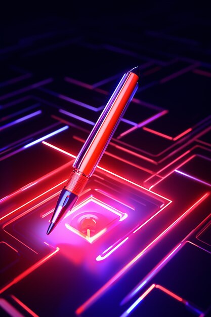 Close up on neon pen