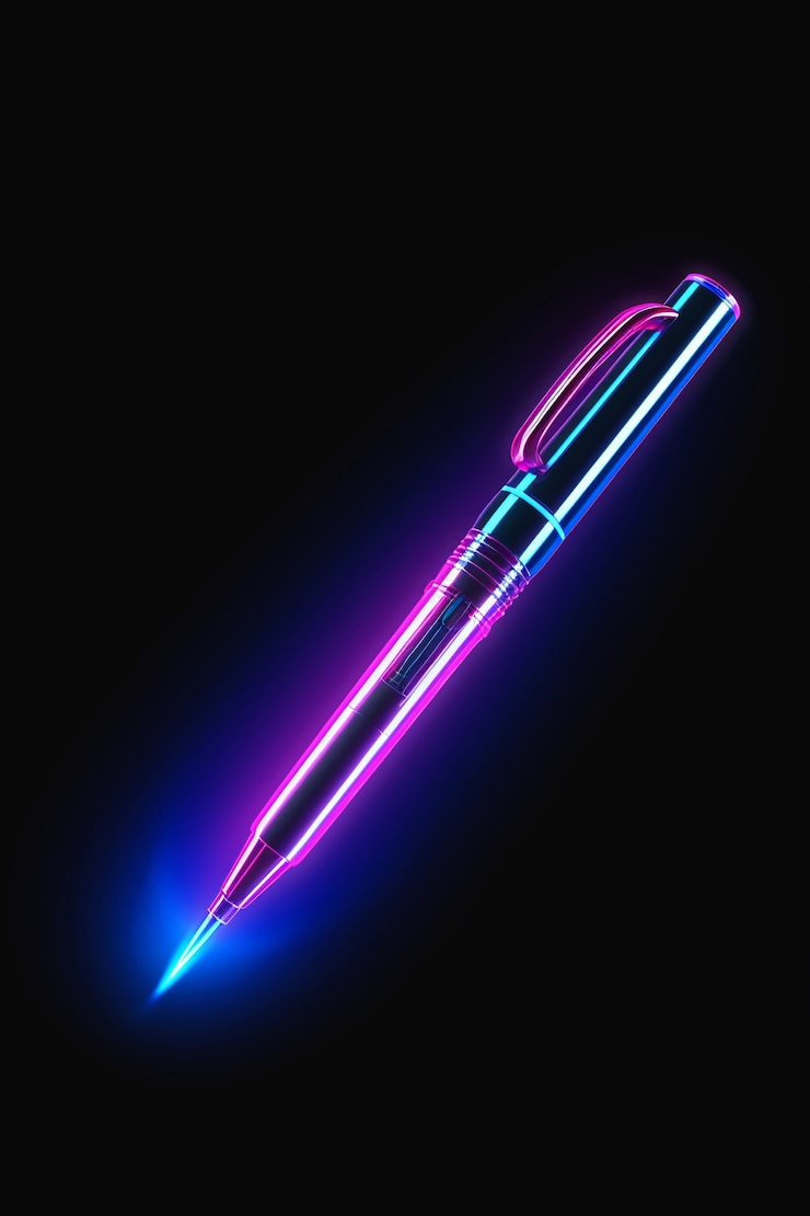 Free Photo close up on neon pen