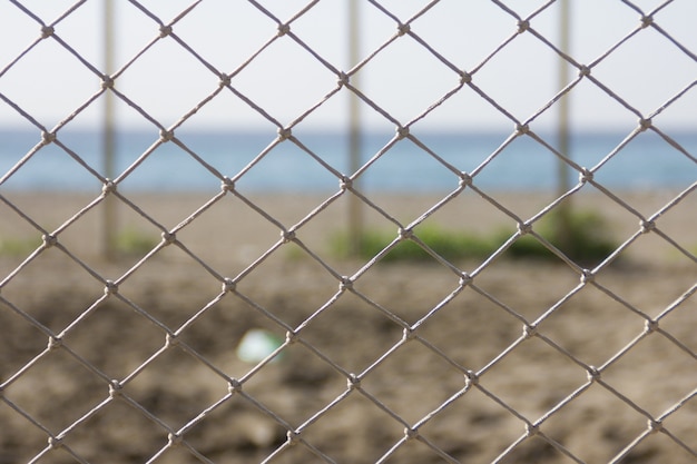 Close-up of net with blurred background