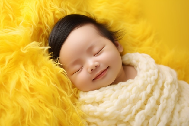 Free photo close up on new born baby sleeping