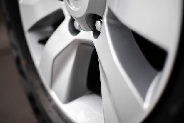 Close-up new car wheels view