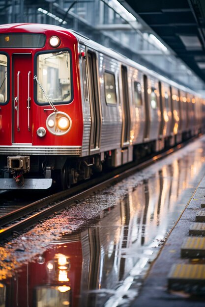 Close up on new york subway train