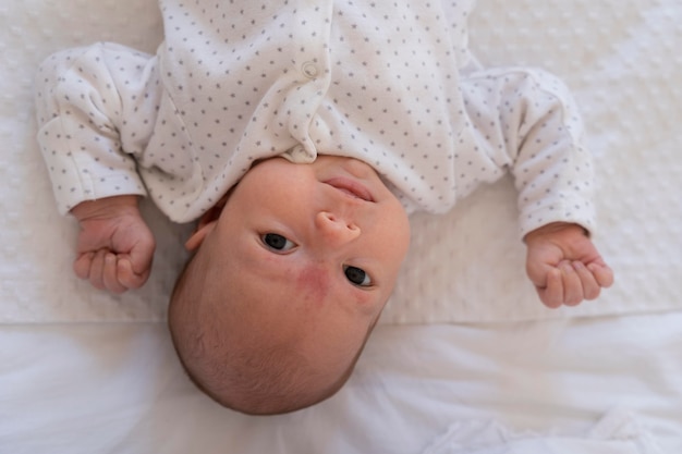close up on newborn baby