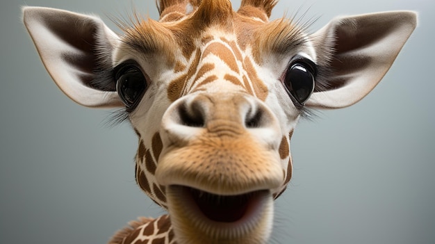 Бесплатное фото Крупным планом лицо жирафа и его шея