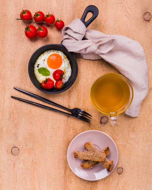 무료 사진 맛있는 오믈렛의 클로즈업