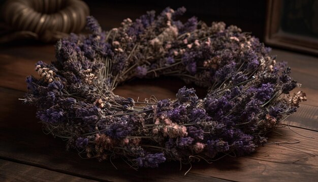 無料写真 ai によって生成された新鮮な紫の花の花束のクローズ アップ