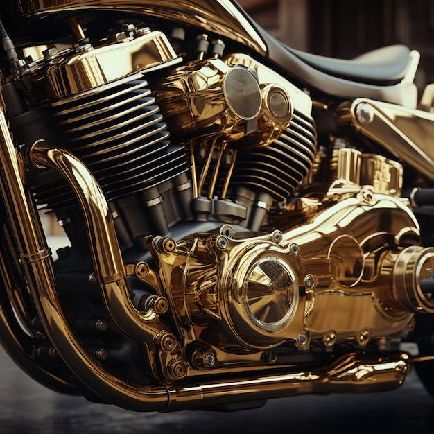 Бесплатное фото Крупный план частей мотоцикла
