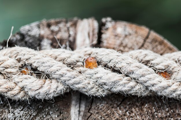 Close-up of old frayed ship rope