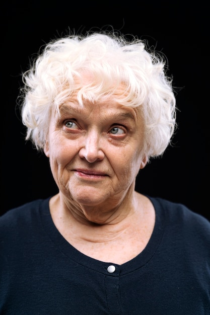 close up on old person portrait