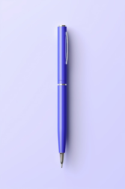 Крупный план 3D-рендеринга синей ручки