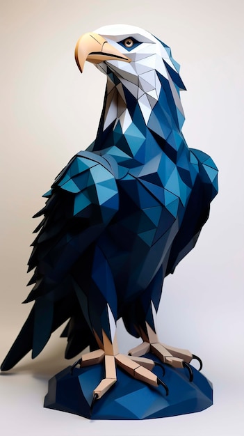 Бесплатное фото Крупный план 3d-рендеринга орла