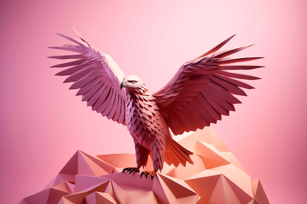 Бесплатное фото Крупный план 3d-рендеринга орла