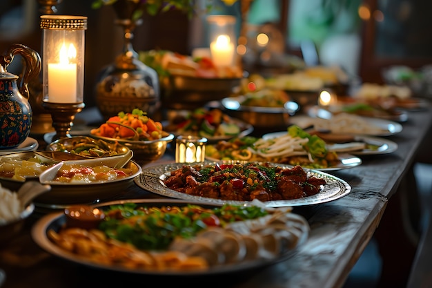 Бесплатное фото Ближайший взгляд на аппетитную рамаданскую еду