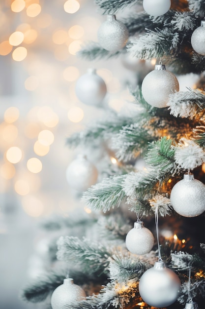 Бесплатное фото Крупным планом красиво украшенная рождественская елка
