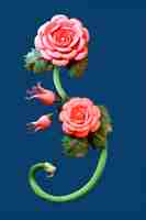 Бесплатное фото Крупным планом мультяшные розы