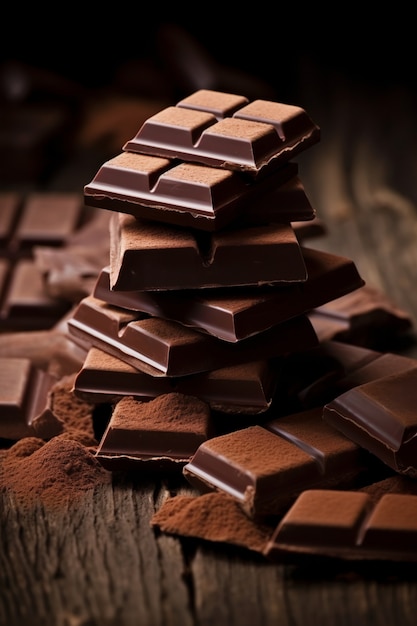Бесплатное фото Близкий взгляд на вкусный шоколадный батончик