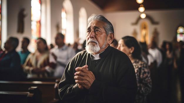 Бесплатное фото Близкий снимок мексиканца, который молится.