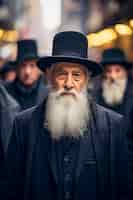 無料写真 ニューヨークのユダヤ人男性をクローズ アップ