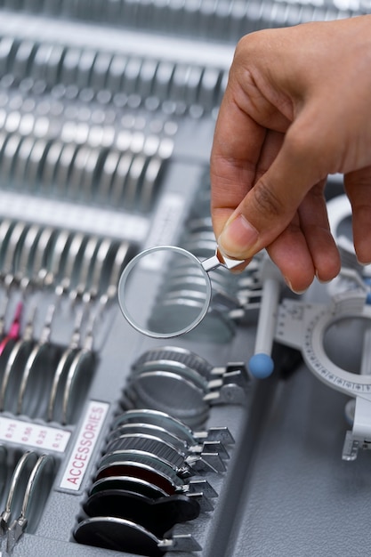 Close up on ophthalmologist's tools