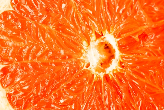 Polpa di pompelmo arancione del primo piano