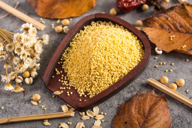 Close-up of organic couscous