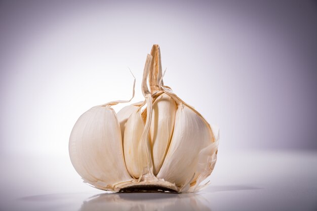 Close-up of organic garlic