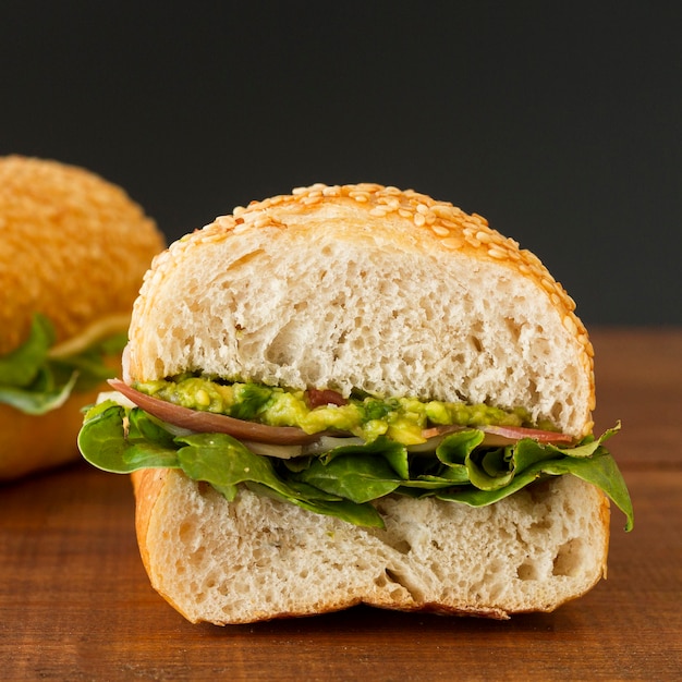 Free photo close-up organic sandwich