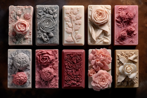 Free photo close up on organic soap bars