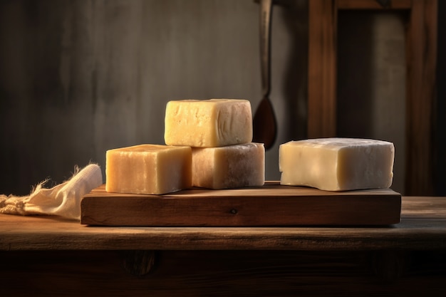 Close up on organic soap bars