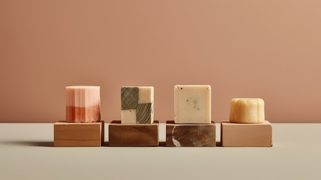 Free photo close up on organic soap bars