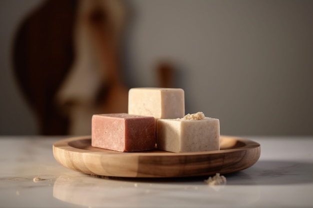 Free photo close up on organic soap bars