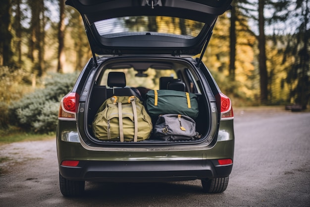 Free photo close up on packed car for traveling