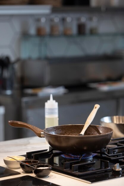 Close up pan for cooking food