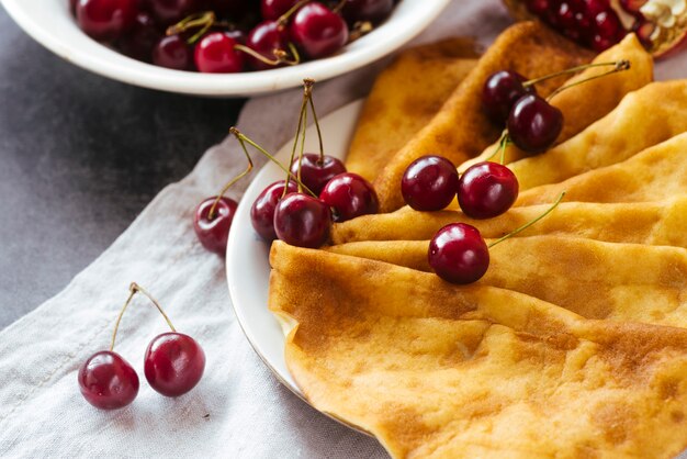 パンケーキとチェリーの朝食を閉じる