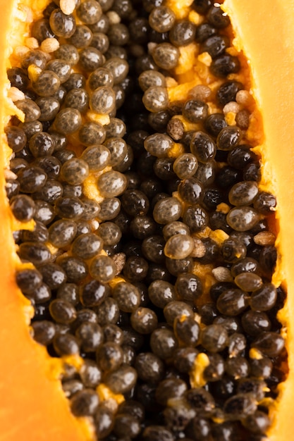 Close-up of papaya with seeds