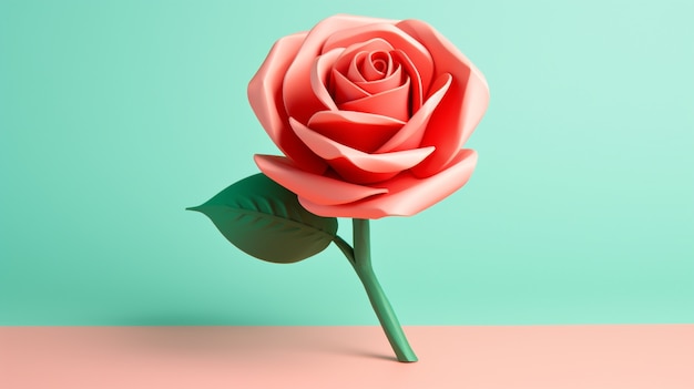 Primo piano su carta come una rosa