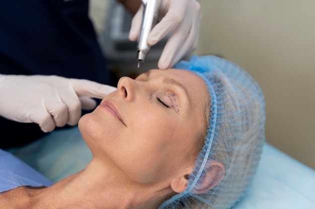 Close up patient ready for surgery