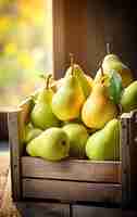 Free photo close up on pear seasonal fruit for winter