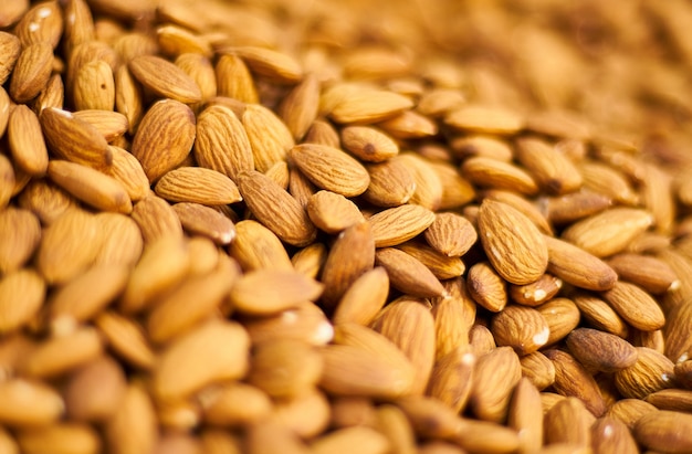 Close-up of peeled almonds