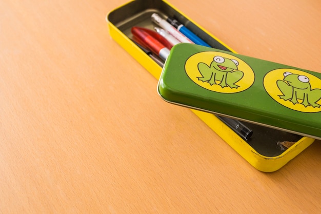 Close-up of pen case