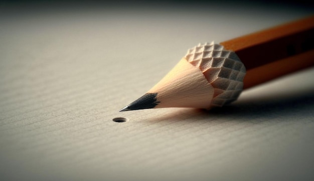 Close up pencil education wood material single object macro sharp background generative AI