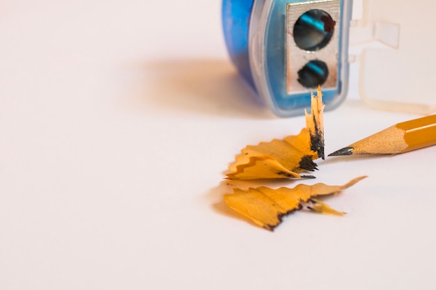 Close-up of pencil shavings