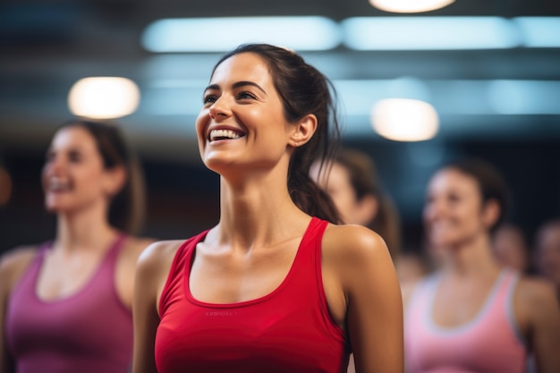 Foto gratuita chiudere le persone che fanno yoga in ambienti chiusi