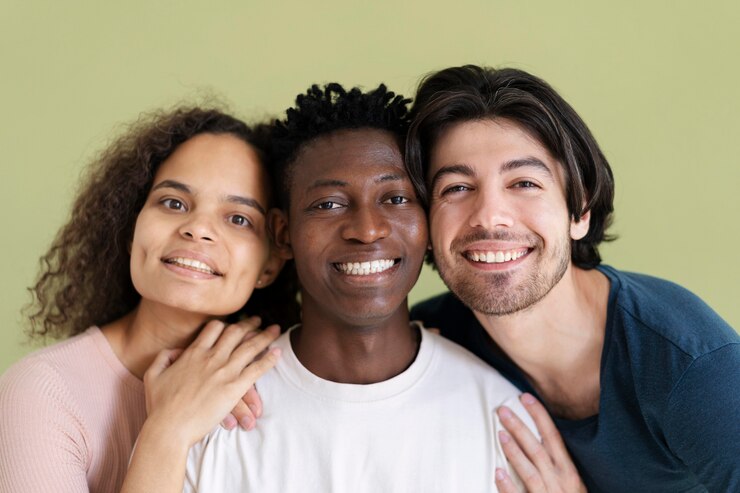 Free Photo close up on people getting stronger together