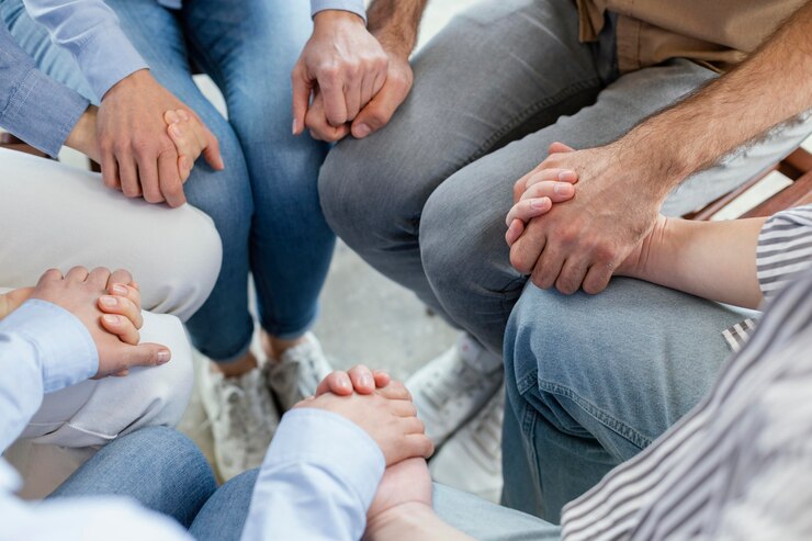Free Photo close up people holding hands