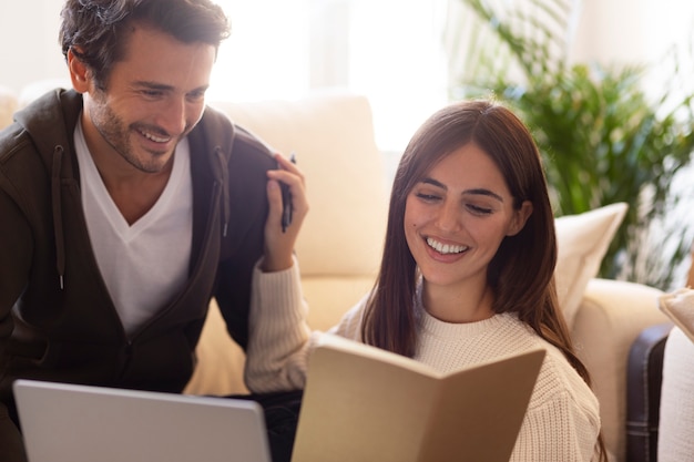 Close up on people working from home