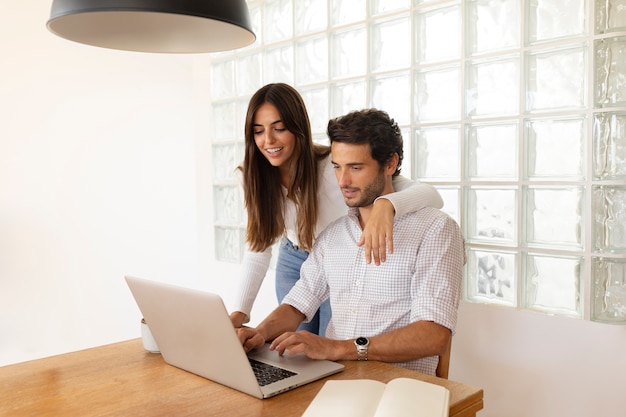 Close up on people working from home