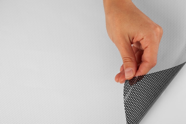 Close up on perforated fabric