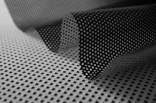 Close up on perforated fabric